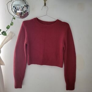 Women's Red Crop Sweater